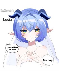 1girl bride goat_girl goat_horns horns long_hair lucia_elowen pov zenless_zone_zero