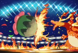  charizard claws colored_skin dynamax fire gigantamax gigantamax_charizard meowscarada open_mouth orange_skin pokemon pokemon_(creature) solo_focus ylit_shalmon2 