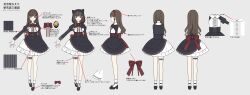  .live 1girl animal_ear_hood back_bow black_corset black_dress blue_eyes blush bow bowtie breasts brooch brown_hair cameo_(jewelry) capelet cherry_earrings commentary_request corset cross-shaped_pupils dress earrings food-themed_earrings framed_breasts frilled_dress frilled_thigh_strap frills from_behind from_side full_body hairband high_heels highres hood hood_up hooded_capelet jewelry juliet_sleeves kakyouin_chieri large_breasts layered_dress long_hair long_sleeves multiple_views official_art pink_pupils pinstripe_sleeves pointing_out_the_details puffy_sleeves pumps red_bow red_bowtie red_hairband reference_sheet round_collar second-party_source socks symbol-shaped_pupils thigh_strap translation_request turnaround white_socks 