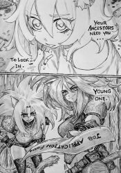  3girls absurdres animal_ears big_hair cat_ears cat_tail chronozbergh cigarette commentary_request dominion_(manga) highres job_application_form_(meme) meme monochrome multiple_girls open_mouth puma_sisters satou_yaniko smile tail yani_neko 