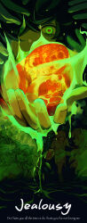  1girl absurdres animal_ears bags_under_eyes black_hair burning chinese_commentary commentary_request complementary_colors degrees_of_lewdity double-parted_bangs english_text eye_contact fingernails flower green_eyes highres holding holding_hands kneeling kylar_(degrees_of_lewdity) kylar_(male)_(degrees_of_lewdity) looking_at_another multiple_boys player_character_(degrees_of_lewdity) player_character_(female)_(degrees_of_lewdity) red_pupils smile sunflower surrounded_by_hands sydney_(degrees_of_lewdity) sydney_(male)_(degrees_of_lewdity) whitney_(degrees_of_lewdity) whitney_(male)_(degrees_of_lewdity) xiao_chi_pai_bo_luo_bao 