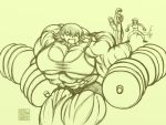  azumanga_daioh kagura kasuga_ayumu muscle sakaki sport takino_tomo weight_lifting weights 