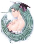  capcom darkstalkers gray_eyes large_breasts lips morrigan_aensland vampire_savior 