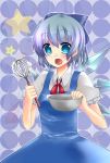  bad_id blue_eyes blue_hair bow bowl cirno short_hair touhou wings 