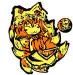  bad_id closed_eyes f7(eiki) hands_clasped multiple_tails orange solo tail touhou yakumo_ran yellow 