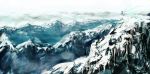 cirno landscape lm7_(op-center) mountain op-center scenery snow sunlight touhou wings 