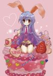  blazer bunny_ears cake food in_food long_hair necktie nerineko pastry purple_hair rabbit_ears red_eyes reisen_udongein_inaba touhou 