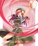  china_dress chinadress chinese_clothes hat hong_meiling katahira_masashi long_hair red_hair redhead touhou twin_braids 