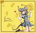  animal_ears grey_hair heart jewelry mouse_ears mouse_tail nazrin pendant red_eyes ryuhey short_hair tail touhou 