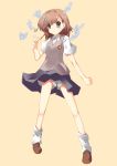  biribiri brown_hair coin electricity hair_ornament hairclip highres misaka_mikoto plus9 school_uniform short_hair shorts to_aru_majutsu_no_index 