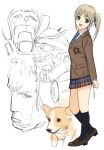  dog legs mibu_natsuki original school_uniform sketch skirt 