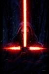 cape eddie_holly energy_sword forest gloves hood kylo_ren lightsaber looking_at_viewer mask nature night realistic science_fiction signature sith snowing spoilers star_wars sword torn_clothes tree weapon 