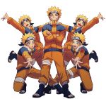  5boys blonde_hair blue_eyes clone forehead_protector hahihu1782 multiple_boys naruto symmetry uzumaki_naruto 