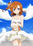  angel blue_eyes blush kousaka_honoka love_live!_school_idol_project orange_hair short_hair side_ponytail sky smile wigs 