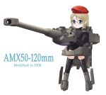  1girl beret character_name glasses hat janome_gochou mecha_musume military military_vehicle original personification pointy_ears revision solo tank thigh-highs vehicle 