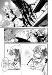  alcohol alternate_costume alternate_headwear beer doujinshi drinking festival highres imaizumi_kagerou izayoi_sakuya onozuka_komachi remilia_scarlet tea touhou translation_request waitress yuzu_momo 