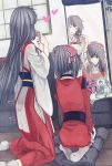  2girls black_hair japanese_clothes kozukata_(oshiro_project) long_hair mirror morioka_(oshiro_project) multiple_girls oshiro_project photo_(object) seiza sitting tagme 