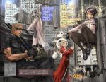  2boys 2girls cyberpunk dead_drive glasses highres mecha multiple_boys multiple_girls shirou_masamune sunglasses tagme translation_request 