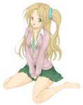  barefoot character_request cookin girlfriend_(kari) highres school_uniform 