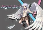  1girl angel angel_beats! angel_wings blazer highres long_hair ookuma_(qq) school_uniform silver_hair solo tachibana_kanade wings yellow_eyes 
