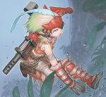  1girl armor highres monster_hunter solo weapon 