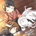  3girls darkside fumizuki_(kantai_collection) houshou_(kantai_collection) kantai_collection multiple_girls northern_ocean_hime tagme 