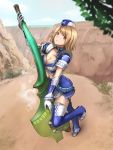  1girl armor highres monster_hunter solo weapon 