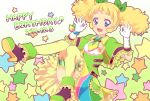  aikatsu! birthday blonde_hair dress green_eyes happy saegusa_kii short_hair twintails 