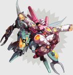  1boy 1girl arcee back-to-back dual_wielding gun mecha no_humans robot science_fiction shishio transformers weapon whirl 
