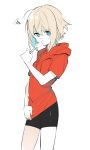  1boy ahoge blonde_hair blue_eyes erubo hoodie original short_hair 