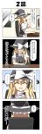  1girl 4koma anger_vein black_dress blonde_hair bow cellphone chair comic computer_keyboard computer_mouse dress hat hat_bow highres kirisame_marisa phone rappa_(rappaya) sitting solo touhou translation_request witch_hat yellow_eyes 
