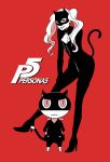  2girls monochrome morgana_(persona_5) multiple_girls persona persona_5 sketch takamaki_ann takamaki_anzu 