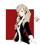  blue_eyes brown_hair dh_(brink_of_memories) hair_ornament hairclip persona persona_5 takamaki_ann takamaki_anzu twintails 