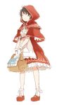  aldnoah.zero basket brown_hair cosplay crossdressinging dress hood kaizuka_inaho little_red_riding_hood little_red_riding_hood_(cosplay) short_hair solo 