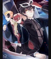  kurusu_akira morgana_(persona_5) persona persona_5 protagonist_(persona_5) sakamoto_ryuji sakamoto_ryuuji takamaki_ann takamaki_anzu 