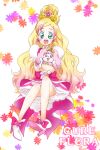  blonde_hair blue_eyes cure_flora dress go!_princess_precure happy haruno_haruka long_hair magical_girl odango 