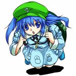  backpack bag blue_hair hat kawashiro_nitori key shinkai_no_shachi touhou 