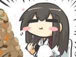 =_= akagi_(kantai_collection) blush_stickers commentary_request eating food gomasamune kantai_collection 