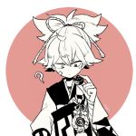  1boy ? bust japanese_clothes l_hakase lowres male_focus monochrome sayo_samonji solo touken_ranbu 