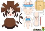  1girl :d artist_name brown_eyes brown_hair chibi el_joey highres hinako_(issho_ni_training) issho_ni_training open_mouth panties paper_cut-out papercraft smile solo twintails underwear watermark web_address 