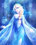  1girl blonde_hair blue_eyes codec007 disney dress elsa_(frozen) frozen_(disney) highres solo 