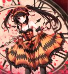  black_hair clock date_a_live headdress heterochromia lolita_fashion long_hair red_eyes tokisaki_kurumi twintails yellow_eyes 