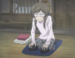  brown_hair futon kamisama_hajimemashita long_hair nanami_momozono pantyhose screen_capture wood_flooring 