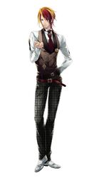  full_body high_resolution kingetsu_yuuya light_background male multicolored_hair nagaoka necktie official_art outstretched_hand png_conversion simple_background solo two-tone_hair vamwolf_cross&dagger; white_background 