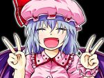  commentary_request double_v fangs highres remilia_scarlet shinkai_no_shachi touhou v 