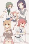  animal_ears animalization blonde_hair blush couple fox fox_ears fud fukuji_mihoko glasses green_hair heterochromia highres long_hair miyanaga_teru multiple_girls rabbit_ears redhead saki saki_achiga-hen school_uniform serafuku short_hair skirt smile someya_mako tagme tail takei_hisa yuri 