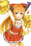  1girl blonde_hair cheerleader highres horns ibuki_suika long_hair nishiuri pom_poms solo touhou 