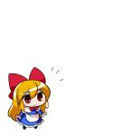  1girl :&lt; blonde_hair blush_stickers bow byourou deformed hair_bow long_hair red_eyes shanghai_doll solo touhou 