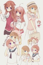  animal_ears animalization blonde_hair blue_eyes blush couple fud fukuji_mihoko heterochromia highres multiple_girls one_eye_closed open_mouth rabbit_ears redhead saki school_uniform serafuku short_hair skirt smile tagme tail takei_hisa yuri 