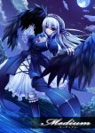  black_wings dress frills hairband highres long_hair red_eyes rozen_maiden silver_hair suigintou wings 